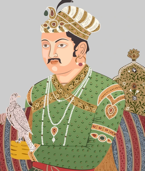 Akbar the Great third Mughal Emperor portrait 16th century